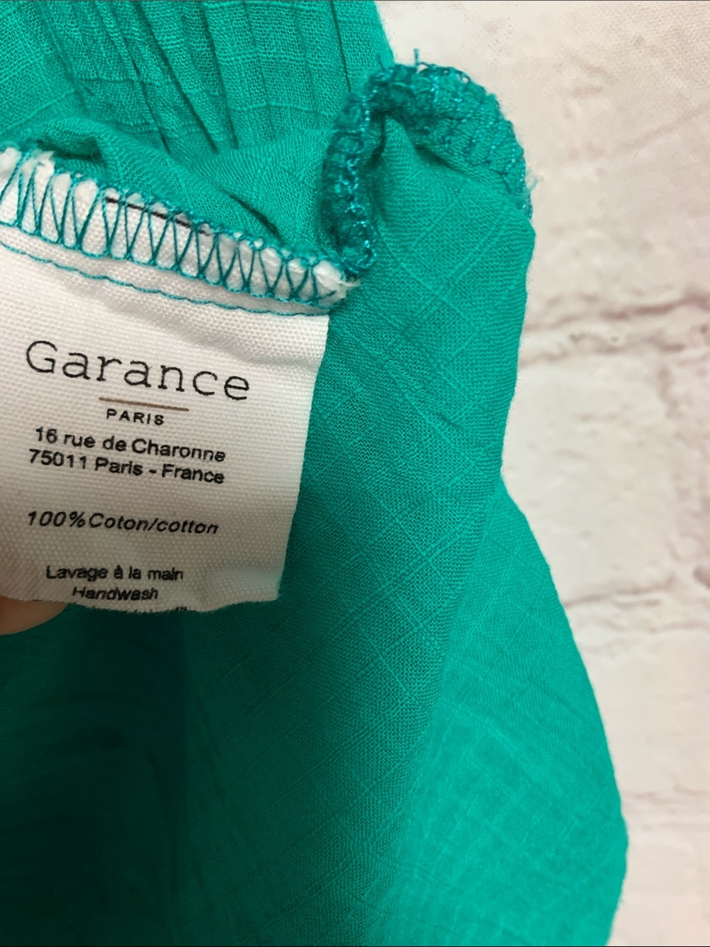 Garance Paris Emerald Green Cotton Top Size L - Picture 4 of 5